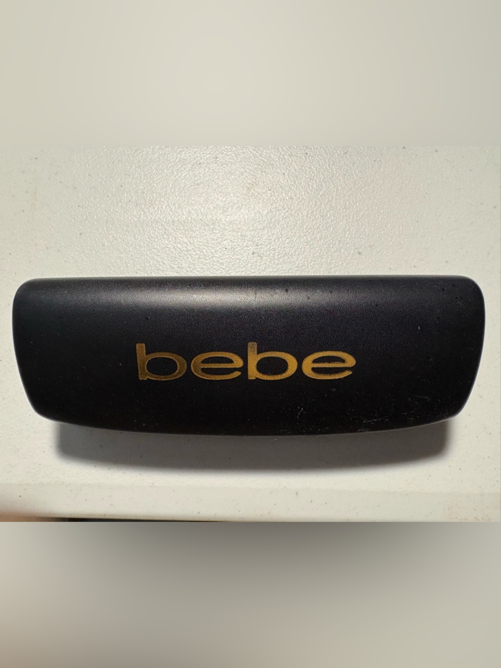 bebe Black Sunglasses Case with Gold Logo Accents